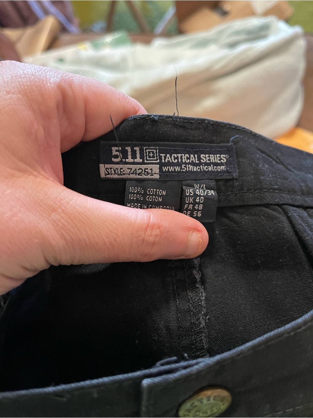 5.11 Tactical men’s black Cargo Pants Adult 40x34 style 74251 - Picture 6 of 7